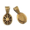 20 Antiqued Gold Tone Metal Oval Spoon Glue-On Bails for Pendants  flat back  fba0015
