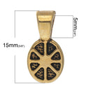 20 Antiqued Gold Tone Metal Oval Spoon Glue-On Bails for Pendants  flat back  fba0015