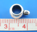 20 Silver Tone Bail Beads. Fits European Style Bracelets and Necklace Chains  FBA0019