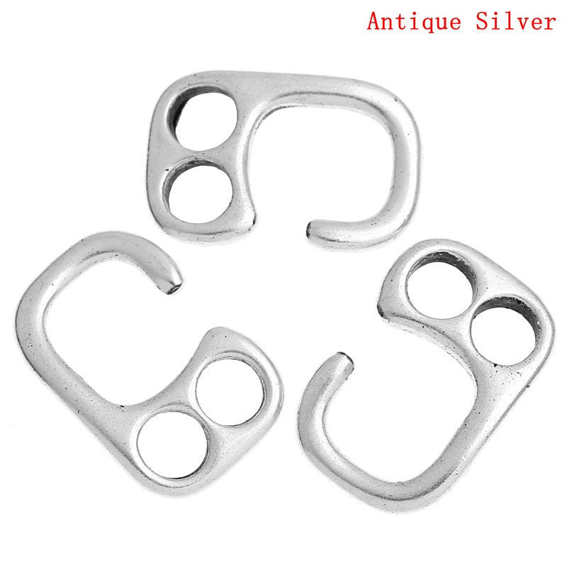 5 Antique Silver Metal Parachute Cord Hook Clasps 26x17mm, for paracord bracelets, leather cord bracelets, fcl0112