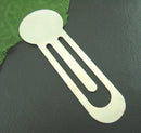 2 Silver Tone Round Blank Clip Bookmark Findings, 8cm long  fin0216