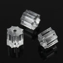 50 Transparent Plastic Column Earring Post Findings, 4mm x 4mm  fin0217