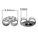 50 Small Silver Tone Metal Post Earring Backs  fin0219