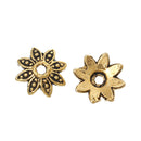 50 Gold Tone Metal Flower Bead Caps 8x7mm (Fits 10mm beads)  fin0223
