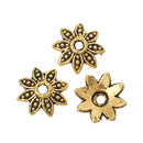 50 Gold Tone Metal Flower Bead Caps 8x7mm (Fits 10mm beads)  fin0223