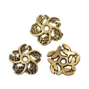 25 Gold Tone Filigree LEAF Pattern Metal Bead Caps 11mm  fin0224