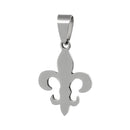 2 Stainless Steel FLEUR-DE-LIS Metal Stamping Blank Charm Pendants with Bail, 1-2/8" x 6/8" . 15 gauge  msb0135