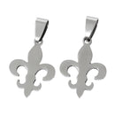 2 Stainless Steel FLEUR-DE-LIS Metal Stamping Blank Charm Pendants with Bail, 1-2/8" x 6/8" . 15 gauge  msb0135