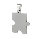 2 Stainless Steel PUZZLE PIECE Metal Stamping Blank Charm Pendants with Bail, 1-5/8" x 1" . 15 gauge  msb0136