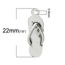 10 Antique Silver FLIP FLOP Sandal Charm Pendants  chs1340