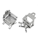 6 Antique Silver 3D DIRECTOR'S Chair Charm Pendants  chs1341