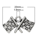 5 Antique Silver Crossed Checkered RACING FLAGS Charm Pendants  chs1343