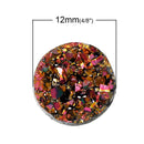 50 Round Resin Metallic AB Magenta, Gold, and Black DRUZY CABOCHONS, faux druzy, 12mm  cab0196b