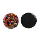 50 Round Resin Metallic AB Magenta, Gold, and Black DRUZY CABOCHONS, faux druzy, 12mm  cab0196b