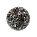 10 Round Resin Metallic Dark Silver Grey DRUZY CABOCHONS, 12mm, gunmetal faux druzy cabochons, cab0195a