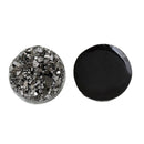 10 Round Resin Metallic Dark Silver Grey DRUZY CABOCHONS, 12mm, gunmetal faux druzy cabochons, cab0195a