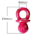 200 bulk pkg AB Coated Faceted Acrylic BABY Pacifier Charms, mixed colors, 21mm  cha0095b