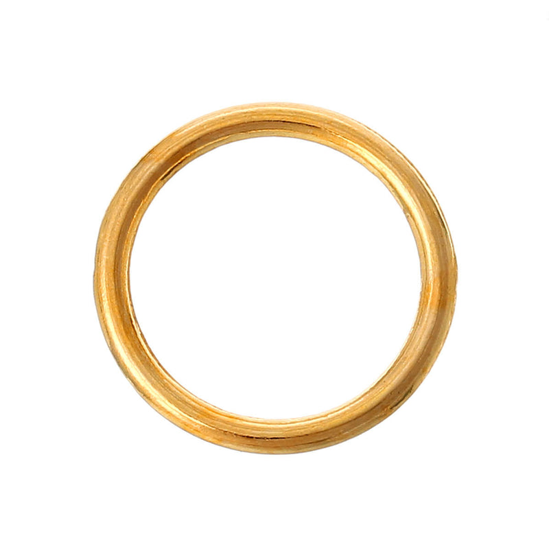 200 Bulk Package Large Gold Plated 16mm Soldered Closed Jump Rings, 15 gauge wire  jum0085b