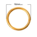 200 Bulk Package Large Gold Plated 16mm Soldered Closed Jump Rings, 15 gauge wire  jum0085b