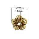 50 Gold Tone FLOWER Metal Bead Caps 10x10mm  fin0230