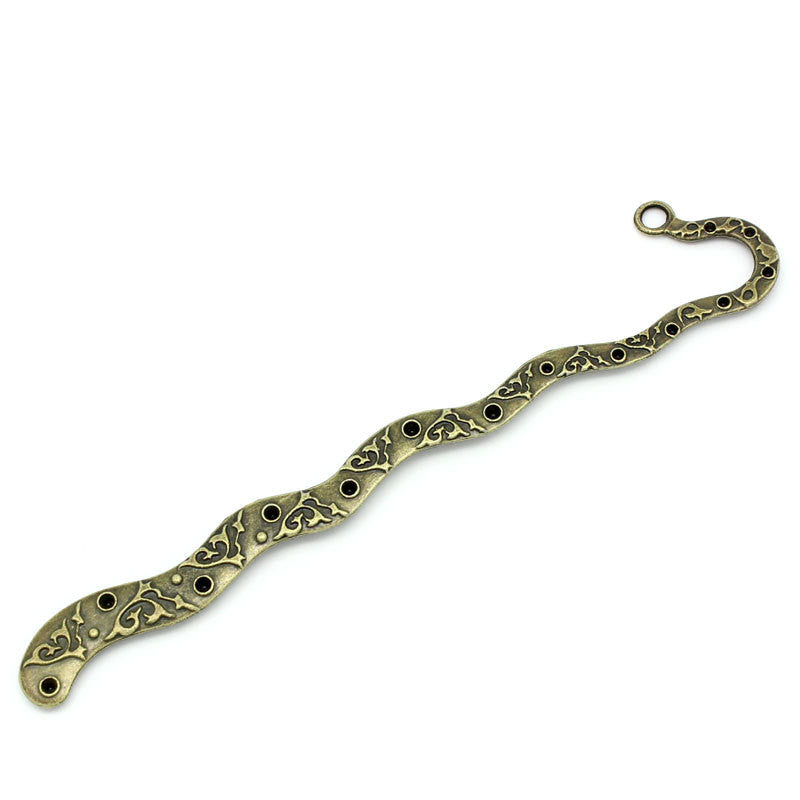 2 Antique Bronze Fancy Vine Blank Bookmark Findings (Can hold rhinestones) 4-7/8" long  fin0231