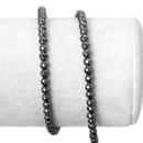 1 Strand 4mm Gunmetal Faceted Hematite Gemstone Beads  ghe0029
