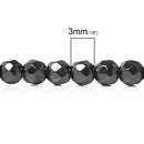 3mm Gunmetal Faceted Hematite Gemstone Beads, full strand, 132 beads, ghe0028