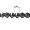 2mm Gunmetal Faceted Hematite Gemstone Beads, full strand, 192 beads, ghe0030
