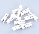 50 bulk package Small Painted Wood Clothespin Clip Findings, WHITE  fin0246