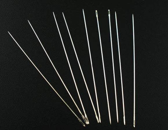 10 Stainless Steel Bead Threading Needles, 55mm long  tol0171