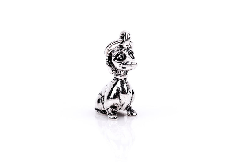 3D Sitting PUPPY Dog Sterling Silver Charm Pendant,  pms0065