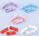 50 Small Painted Wood Clothespin Clip Findings, MIXED COLORS  fin0249b