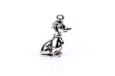 3D Sitting PUPPY Dog Sterling Silver Charm Pendant,  pms0065