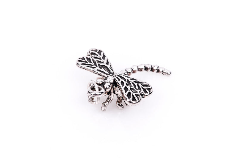 3D DRAGONFLY Sterling Silver Charm Pendant,  pms0069