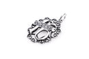 SWEET 16 Filigree Open Oval Sterling Silver Charm Pendant,  pms0084