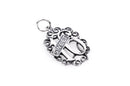 SWEET 16 Filigree Open Oval Sterling Silver Charm Pendant,  pms0084