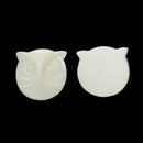 10 Round Resin IVORY OWL Cabochons, 16x15mm  cab0201