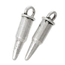 20 Small Antique Silver BULLET Charm Pendants  chs1371