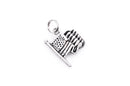 Waving US FLAG Sterling Silver Charm Pendant, 20x19mm, pms0400