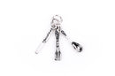 Dinner SPOON, KNIFE, and Fork Sterling Silver Charm Pendant,  pms0127