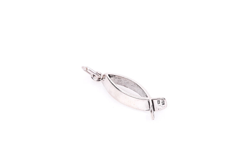 ICHTHYS FISH Sterling Silver Charm Pendant,  pms0162