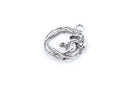 6 Antique Silver Open Circle DRAGON Charm Pendants  chs1385
