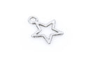 25 Antique Silver OPEN STAR Charm Pendants  chs1386