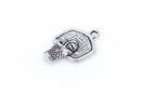 10 Antique Silver BASKETBALL and HOOP Charm Pendants  chs1384