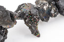 Half Strand Nugget Beads, Titanium Coated Crystal DRUZY AGATE Geodes, BLACK gdz0022