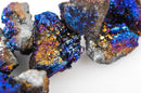 Half Strand Nugget Beads, Titanium Coated Crystal DRUZY AGATE Geodes, Purple, Blue, Gold gdz0028