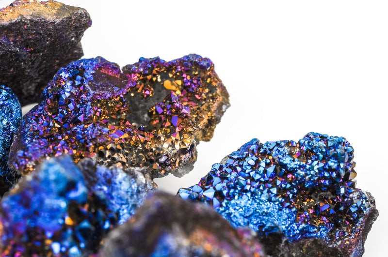 Half Strand Nugget Beads, Titanium Coated Crystal DRUZY AGATE Geodes, Purple, Blue, Gold gdz0028