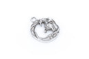 6 Antique Silver Open Circle DRAGON Charm Pendants  chs1385