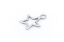 25 Antique Silver OPEN STAR Charm Pendants  chs1386