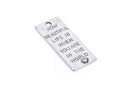 2 Large Antique Silver Carved "How Beautiful Life is..." Quote Rectangle Charm Pendants  chs1387